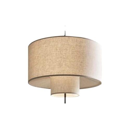 IUVYTA Moderne Marge Pendelleuchte Stoff Pendelleuchte for Wohnzimmer Schlafzimmer Restaurant Loft Dekor Beige Stoff Hängelampe Stoff Lampenschirm für Kronleuchter(Color 3,Cold Light) von IUVYTA