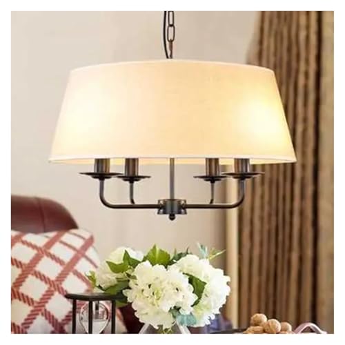 IUVYTA Moderne Wohnzimmer Flur Treppe Kronleuchter Licht Flaxen Stoff Lampenschirm Hängelampe Stoff Lampenschirm Lampe Abdeckung für Kronleuchter(Black X beige) von IUVYTA