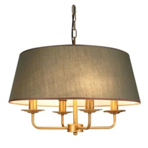 IUVYTA Moderne Wohnzimmer Flur Treppe Kronleuchter Licht Flaxen Stoff Lampenschirm Hängelampe Stoff Lampenschirm Lampe Abdeckung für Kronleuchter(Gold X Green) von IUVYTA