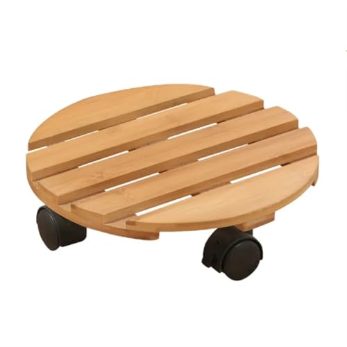 IUVYTA Pflanzencaddy mit Rädern, rollender Pflanzenständer aus Holz, Pflanzentopf-Transporter for Gartenbedarf, Pflanzenständer mit Rädern for die Gartenarbeit für Innen(1pc Light Brown) von IUVYTA