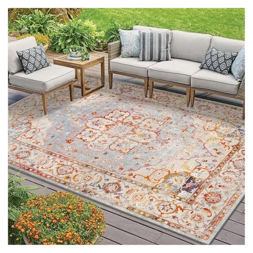 IUVYTA Retro Teppich Große Fläche Outdoor Balkon Matte Ländlichen Wohnzimmer Teppich Teppiche for Schlafzimmer für Patio(Type 2,50x80cm) von IUVYTA