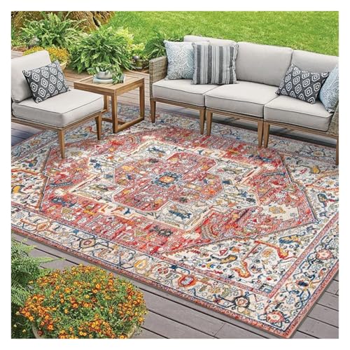 IUVYTA Retro Teppich Große Fläche Outdoor Balkon Matte Ländlichen Wohnzimmer Teppich Teppiche for Schlafzimmer für Patio(Type 3,180x280cm) von IUVYTA