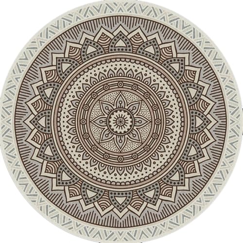 IUVYTA Runder Teppich, Kreisteppich, Außenteppich, Terrassenteppich, wasserdicht, waschbar, große Flächenteppiche, Flur-/Zimmerdeko für Patio(Type 1,Diameter 100cm) von IUVYTA