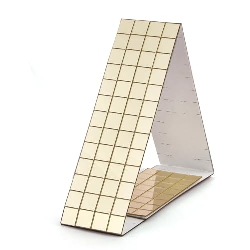 IUVYTA Selbstklebende echte Handwerk Mini quadratische Spiegel Mosaik Fliesen Aufkleber for Badezimmer DIY handgemachte Handwerk Home Dekoration Machen für Badezimmer(02-4x60cm-10x10mm) von IUVYTA