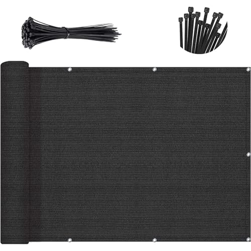 IUVYTA Sichtschutz Zaunbezug Stoff for dekorative Zäune Außenterrasse Wand Garten Markise für Garten Terrasse(Black,1.2 x 5 m) von IUVYTA