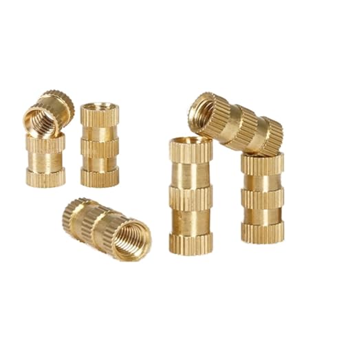 M2 M2,5 M3 M4 M5 M6 M8 M10 Messing-Heißschmelzmutter, Heißschmelz-Einsatzmutter, gerändelte Einspritzeinbettungsmutter aus Kunststoff, 3D-Druck für Drucker(Length 9mm,M6(OD8mm) 20Pcs) von IUVYTA