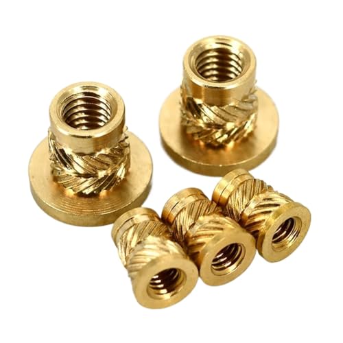 M2 M2,5 M3 M4 M5 M6 M8 Messing Hot Melt Mutter Einsatz Rändelflansch Kupfer Mutter Gewinde Wärme Formen Injektion Einbettung T-typ Mutter für Drucker(M3x5.4xOD4.6 20pcs) von IUVYTA