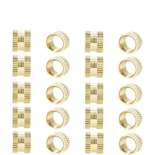 M2 M2,5 M3 M4 M5 M6 Messingeinsätze Mutter Heißschmelzmutter Schmelzwärme Kupfermuttern 3D-Drucker Eingebettete Einspritzmuttern für Drucker(Straight (20Pcs),M2xL3xOD3.2) von IUVYTA
