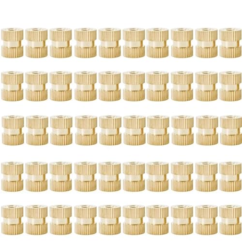 M2 M2,5 M3 M4 M5 M6 Messingeinsätze Mutter Heißschmelzmutter Schmelzwärme Kupfermuttern 3D-Drucker Eingebettete Einspritzmuttern für Drucker(Straight (50Pcs),M3xL5xOD4.5) von IUVYTA