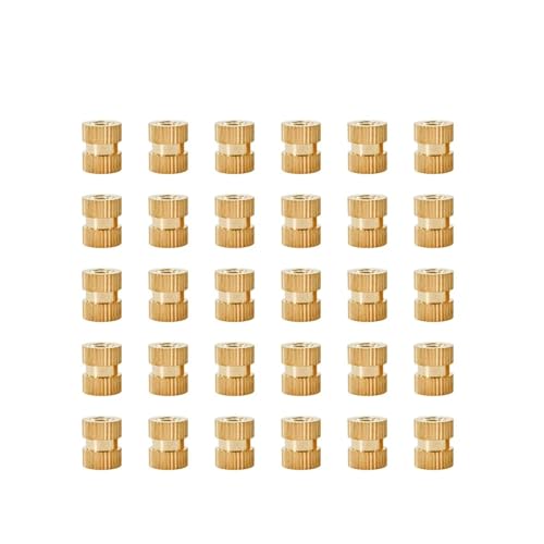 M2 M2.5 M3 M4 M5 M6 Kupfereinsatzmutter Rändelgewinde Heißschmelz-Einbettungsmuttern Messing Hitzefixierung Einfügung Laptop 3D-Druck Mutternsatz für Drucker(Style B(30Pcs),M2.5x3x3.5) von IUVYTA