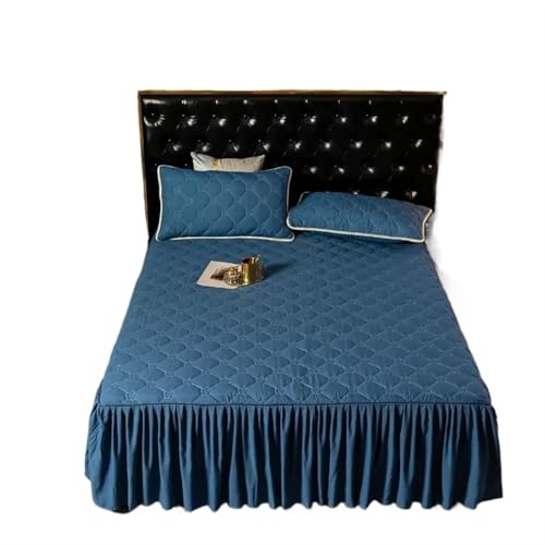 Rüschenrock-Bettlaken, Stretch, Spannbetttuch für Einzel- und Doppelbett, mit Rock, Bettwäsche, mehrfarbig, optional für Zuhause (Bettrock A, 180 cm x 200 cm, 1 Stück) von IUVYTA