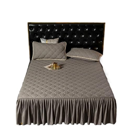 Rüschenrock-Bettlaken, Stretch, Spannbetttuch für Einzel- und Doppelbett, mit Rock, Bettwäsche, mehrfarbig, optional für Zuhause (Bettrock C, 180 cm x 200 cm, 1 Stück) von IUVYTA