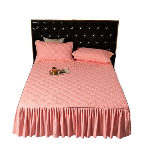 Rüschenrock-Bettlaken, Stretch, Spannbetttuch für Einzel- und Doppelbett, mit Rock, Bettwäsche, mehrfarbig, optional für Zuhause (Bettrock H, 180 cm x 200 cm, 1 Stück) von IUVYTA