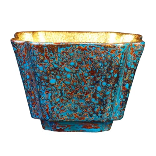 IUYIXWFP Handgefertigter Jian Zhan Tea Tasse - da Qi LIU Jin Golden Lack glasierte Keramik Chawan, Master -Besitzerbecher, 9,8 cm 175 ml (Handwerkliches Handwerk),B von IUYIXWFP