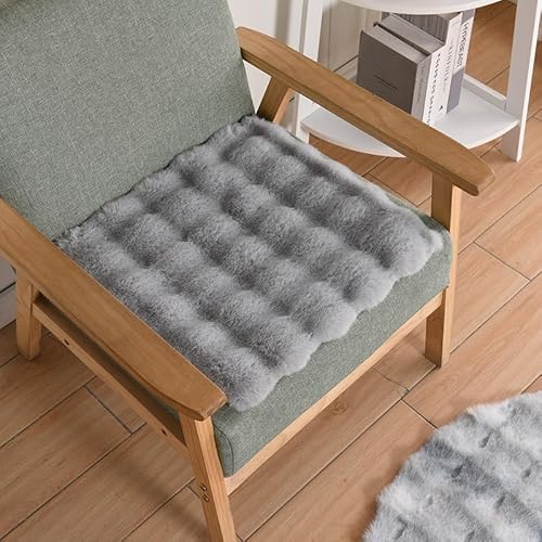 IUYIXWFP Teppiche aus Kaninchenhaar im Kunstpelz, quadratischer Stuhlbezug, Sitzkissen, luxuriöse kleine Teppiche aus Kaninchenfell, Flauschige Bodenmatte für Wohnzimmer,E,30 * 30 cm von IUYIXWFP