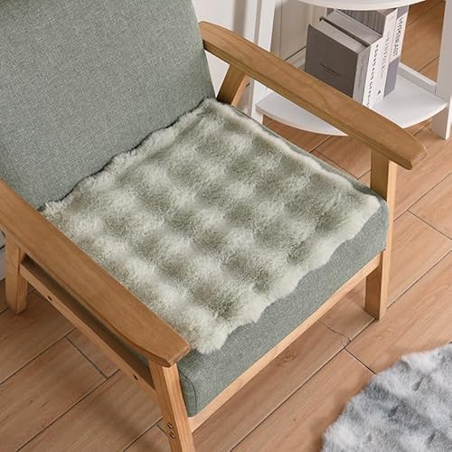 IUYIXWFP Teppiche aus Kaninchenhaar im Kunstpelz, quadratischer Stuhlbezug, Sitzkissen, luxuriöse kleine Teppiche aus Kaninchenfell, Flauschige Bodenmatte für Wohnzimmer,F,40 * 40 cm von IUYIXWFP