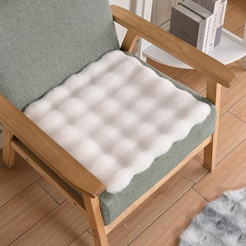 IUYIXWFP Teppiche aus Kaninchenhaar im Kunstpelz, quadratischer Stuhlbezug, Sitzkissen, luxuriöse kleine Teppiche aus Kaninchenfell, Flauschige Bodenmatte für Wohnzimmer,N,40 * 40 cm von IUYIXWFP