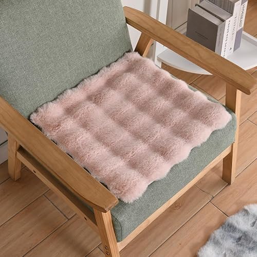 IUYIXWFP Teppiche aus Kaninchenhaar im Kunstpelz, quadratischer Stuhlbezug, Sitzkissen, luxuriöse kleine Teppiche aus Kaninchenfell, Flauschige Bodenmatte für Wohnzimmer,O,50 * 50 cm von IUYIXWFP