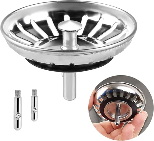 IUYPKQ Abflusssieb, 7,9 cm Siebkörbchen Abflussstopfen, Edelstahl Waschbeckenstöpsel,Spüle Zubehör Waschbeckensieb Spülbecken Stöpsel,Abflusssieb Küchenspüle,Stöpsel für Spülbecken (Edelstahlfarbe) von IUYPKQ