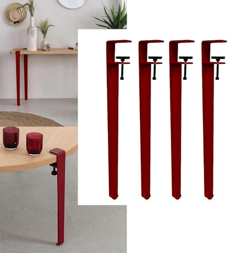 4 Stück Tischbeine aus Metall – Möbelbeine – Schreibtischbeine, 71 cm verstellbare Tischklemmbeine, Design ohne Stanzen zum Schutz der Schreibtischbeine für Esstische, DIY-Couchtischbeine in F-Form von IUokLU
