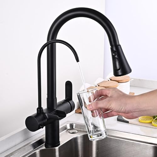 IUokLU 3-Wege-Küchenarmatur ausziehbar schwarz 3-in-1 Reiner Wasserhahn Messing 3-Wege-Küchenmischbatterie Schwarze Küchenmischbatterie,Schwarz IUokLU 3-Wege-Küchenarmatur ausziehbar schwarz 3-in-1 Reiner Wasserhahn Messing 3-Wege-Küchenmischbatterie Schwarze Küchenmischbatterie,Schwarz von IUokLU