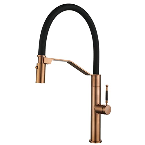 IUokLU Küchenspüle Wasserhahn Edelstahl Küchenarmatur mit Pull-Down-Sprüher 2-Funktions-Einhebelmischer mit 360° drehbarem Heiß- und Kaltmischbatterien Roségold,Roségold IUokLU Küchenspüle Wasserhahn Edelstahl Küchenarmatur mit Pull-Down-Sprüher 2-Funktions-Einhebelmischer mit 360° drehbarem Heiß- und Kaltmischbatterien Roségold,Roségold von IUokLU