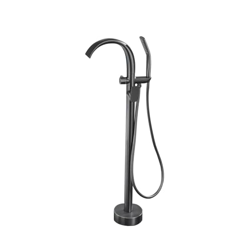 IUokLU Moderner Bad-Duschmischbatterie-Wasserhahn Duschmischer Wasserfall-Wasserhahn Badewanne Einhebel-Standmixer freistehendes Duschkopf-Set Gun Grey,Gun Grey von IUokLU