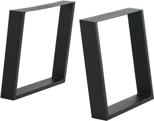 IUokLU Set mit 2 Tischbeinen – DIY-Möbelbein-Set, stilvolles DIY-Möbelelemente-Möbelbein-Set mit Schutzkappen aus Stahl und Eisen, 40 x 43 cm, Schwarz von IUokLU