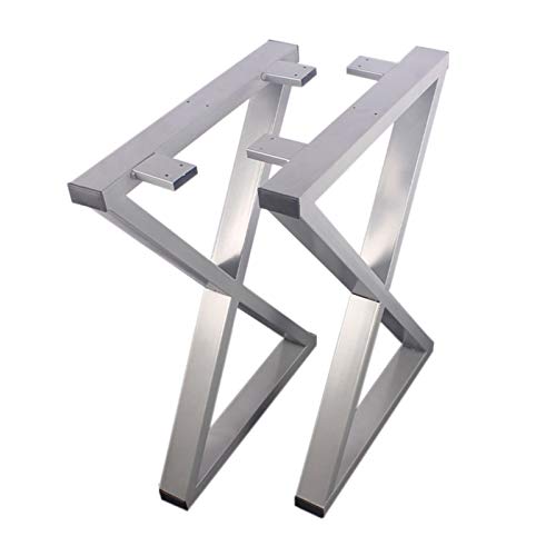 IUokLU Silberne Tischbeine, 2 Stück Esstischbeine aus Metall, Stehtisch-/Schreibtischbeine, verdicktes Vierkantrohr, 72,5 cm hoch von IUokLU