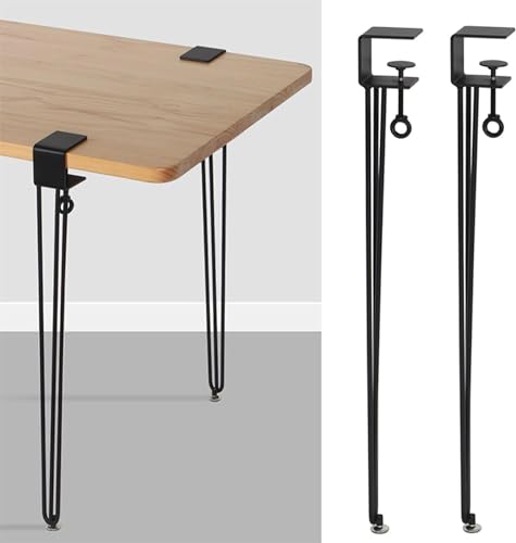IUokLU Verstellbare Tischklemmenbeine, abnehmbare Möbelbeine aus Eisen, für Esstischfüße aus Metall für Couchtischmöbel und Konsolentisch, kein Stanzdesign zum Schutz des Schreibtisches/4 Stück/75 cm von IUokLU
