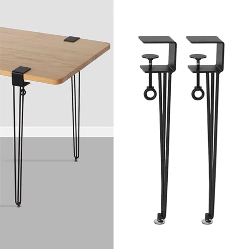 IUokLU Verstellbare Tischklemmenbeine, abnehmbares Möbelbein aus Eisen, für Esstischfüße aus Metall für Couchtischmöbel und Konsolentisch, kein Stanzdesign zum Schutz des Schreibtisches von IUokLU