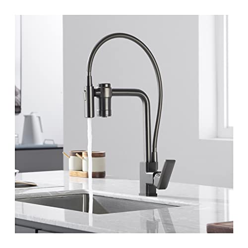 Küchenarmatur mit eingebautem Wasserfilter 2-in-1-Einhebelmischer mit Filter Küchenspüle mit ausziehbarer Brause hochgewölbter 360-Grad-Schwenkauslauf Chrom,Grau Küchenarmatur mit eingebautem Wasserfilter 2-in-1-Einhebelmischer mit Filter Küchenspüle mit ausziehbarer Brause hochgewölbter 360-Grad-Schwenkauslauf Chrom,Grau von IUokLU