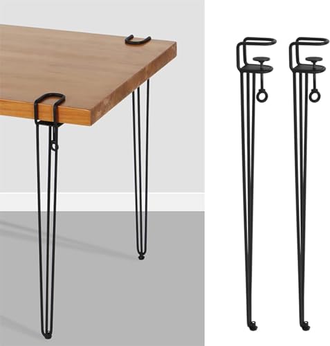 Verstellbare Tischbeine aus Metall, abnehmbare Möbelklemmenbeine aus Eisen, für Schreibtischfüße für Couchtischmöbel und Konsolentische, kein Stanzdesign zum Schutz des Schreibtisches/4 Stück/75 cm von IUokLU