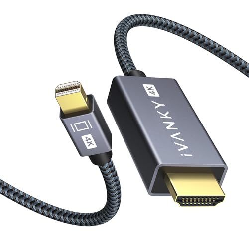 IVANKY 4K Mini DisplayPort auf HDMI Kabel, Nylon Mini DisplayPort auf HDMI Kabel, geeignet für MacBook Air/Pro, Surface Pro, Monitor, Projektor und weiter - 3M von IVANKY