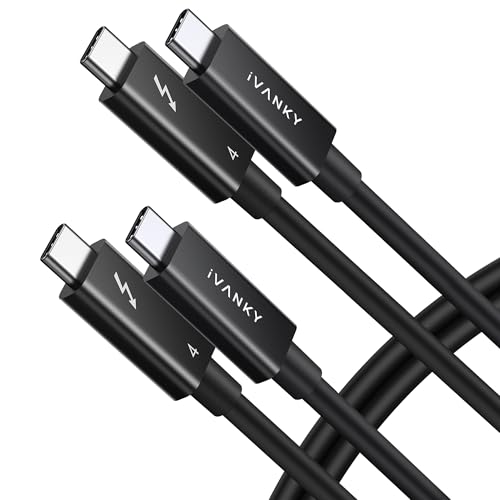 IVANKY Thunderbolt 4 Kabel, [2Pack 0.7M] affichage 8K, transfert de données 40 Gbit/s und charge USB-C auf USB-C 240W, Datentransfer für iPhone16/15, MacBook, iPad Pro, concentrateur von IVANKY