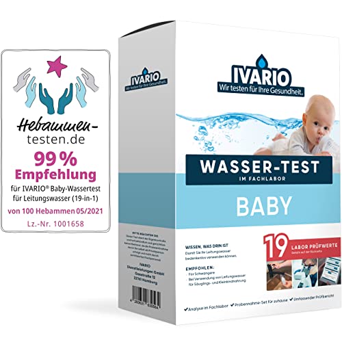 IVARIO Babywasser Labor-Wassertest für Trinkwasser, Experten-Laboranalyse auf u.a. Blei, Nitrat, Kupfer, Nickel/kostenlose Beratung/Einfache Probenahme von IVARIO