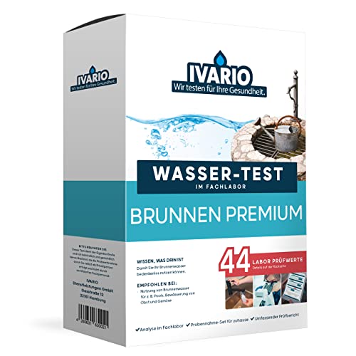 IVARIO Brunnenwasser Premium (44 Prüfwerte), Labor-Wassertest mit Experten-Analyse im akkreditierten Fachlabor/24h-Versand/kostenlose Beratung von IVARIO