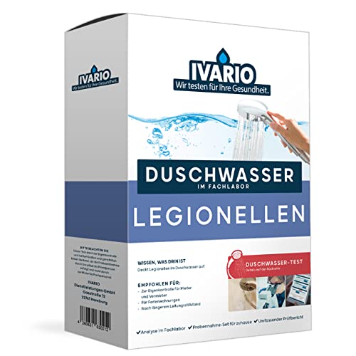 IVARIO Legionellen Labor-Wassertest für Trinkwasser/Leitungswasser, Experten-Analyse im akkreditierten Deutschen Fachlabor/24h-Versand/kostenlose Beratung/Einfache Probenahme von IVARIO