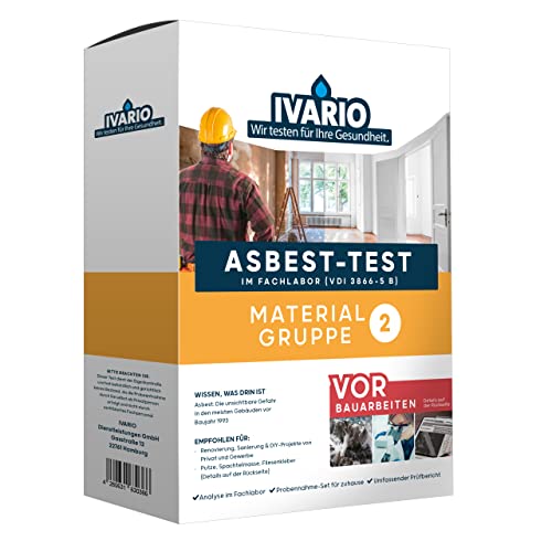 IVARIO Asbest Material-Test Spezial + KMF/REM-Methode/gemäß VDI 3866 - Experten-Analyse, Einfache Probenahme zum Schutz vor Asbest von IVARIO