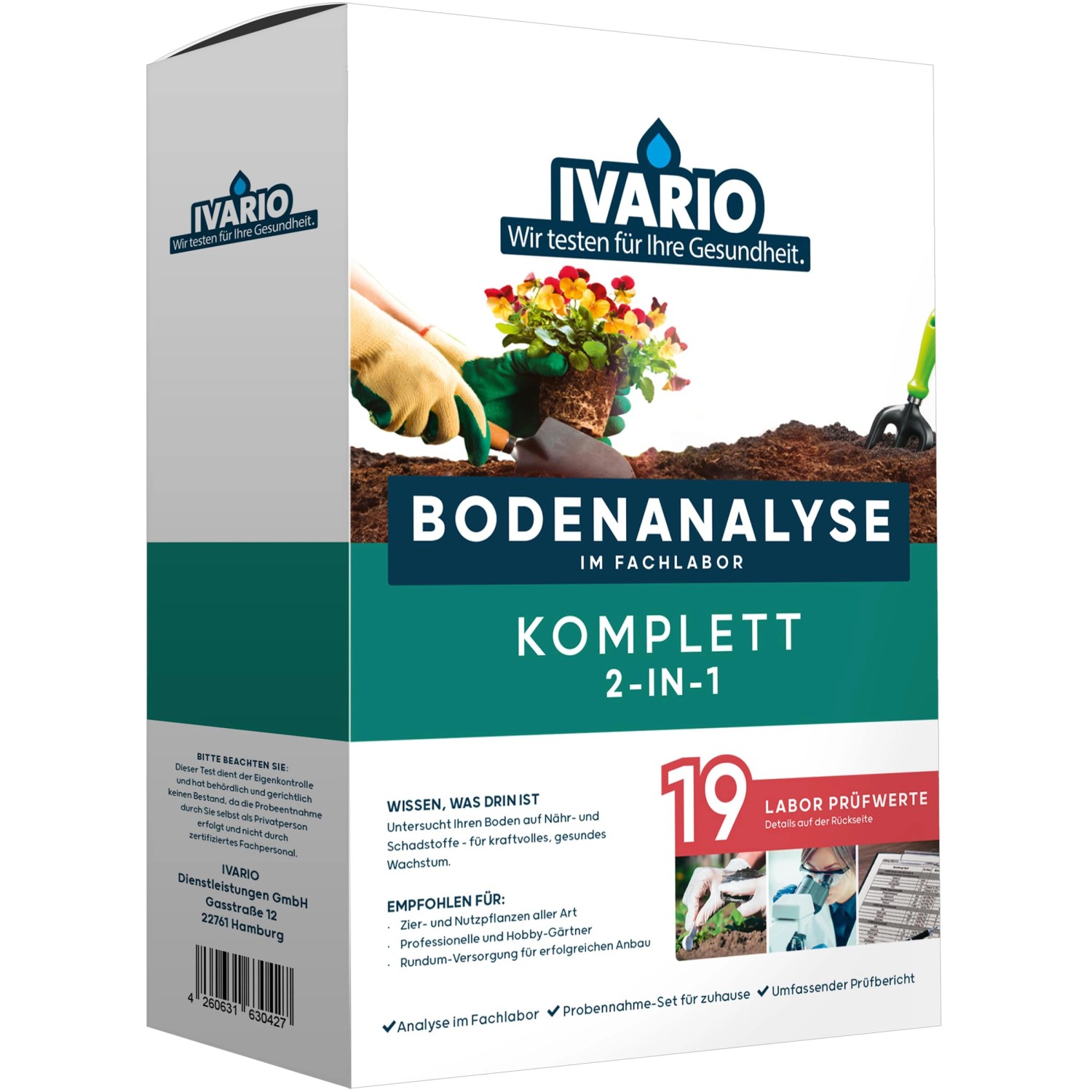 Ivario Bodentest 2-in-1 Komplett 19 Prüfwerte von IVARIO