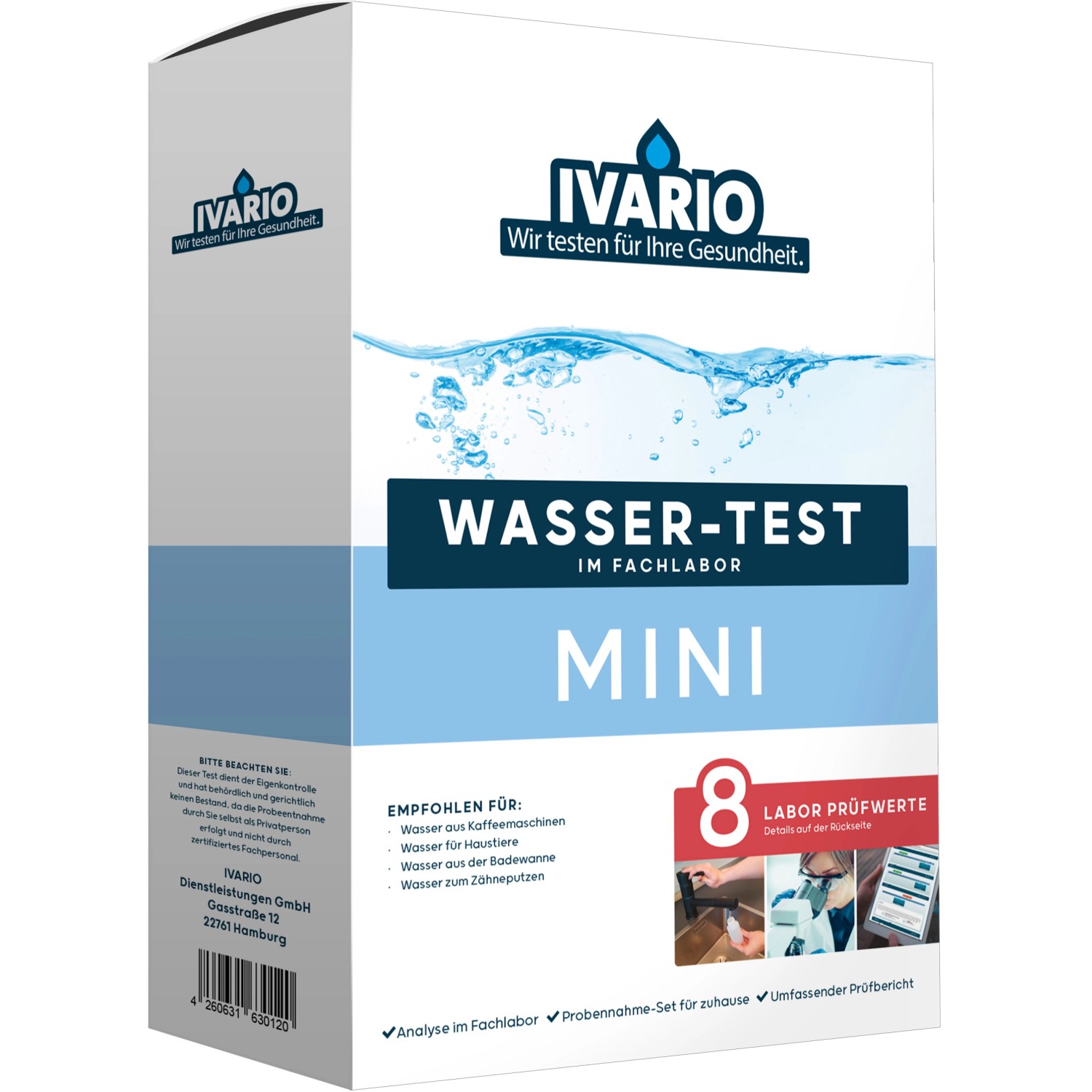 Ivario Wassertest Mini 8 Prüfwerte von IVARIO