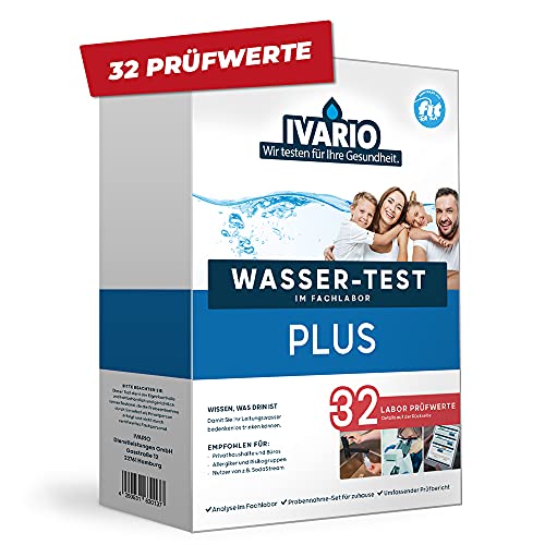 Wassertest Plus (32 Werte) für Leitungswasser - In Kombination mit Wassersprudlern empfohlen, Laboranalyse Ihres Trinkwassers im Deutschen Fachlabor von IVARIO