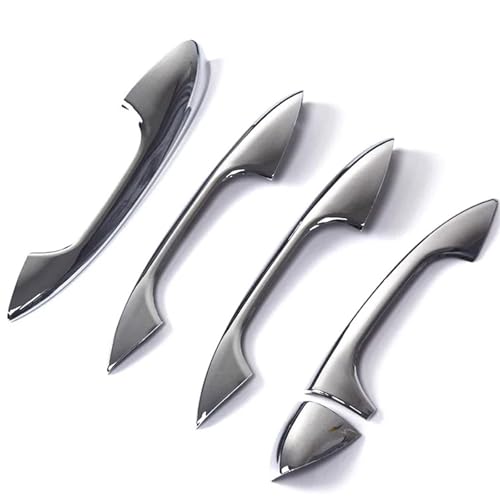 IVCHVYWFG Chrom-Carbonfaser-Türgriffabdeckung, Kompatibel Für Mercedes Benz C-Klasse W205 GLC X253 E-Klasse W213 LHD, Auto-Styling-Zubehör, Aufkleber(Silver) von IVCHVYWFG