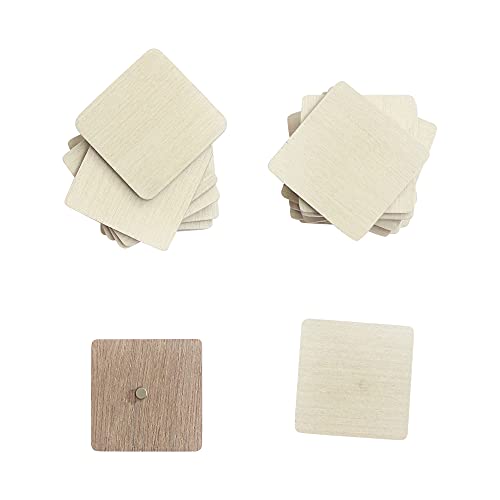 IVEI DIY Ply Wood Sheet Quadratischer Bastelmagnet – Einfarbig Sperrholz Kühlschrank Magnet Rohlinge Ausschnitte – Set von 20-2 Zoll x 2 Zoll x 3 mm Magneten zum Malen von Holzplatten, Handwerk von IVEI