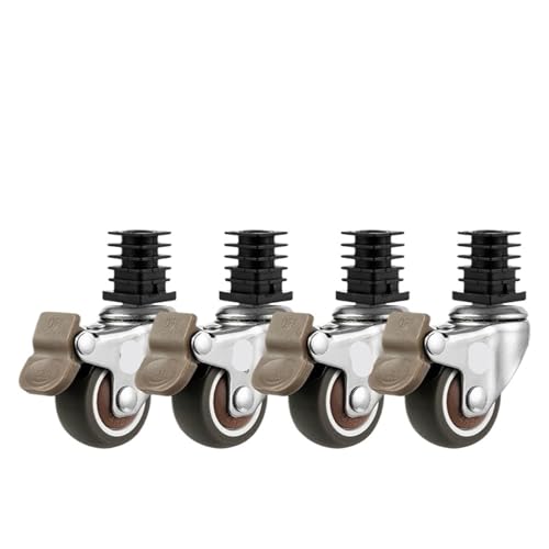 1,5-Zoll 19/22/25 Möbel Vierkantrohr Rad Universal Rack Edelstahl Silent Brake Caster(19-b) von IVEKYKIBC