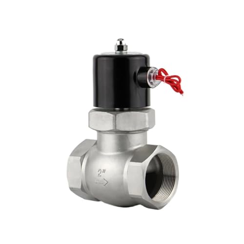 1 STÜCK 2 Zoll Hochtemperatur-Dampfmagnetventil aus Edelstahl, normalerweise geschlossen, Zweiwege-Magnetventil mit Innengewinde, 220 V, 24 V, 12 V(G-220vac) von IVEKYKIBC