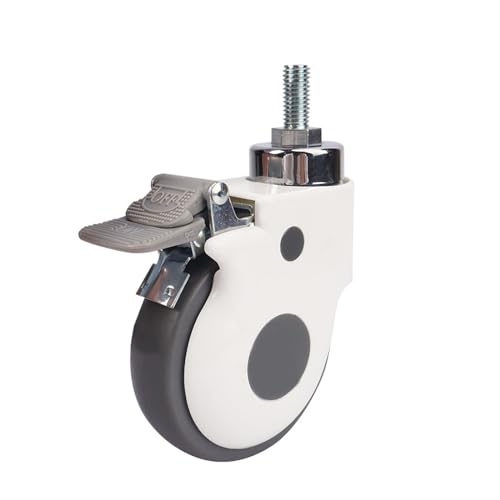1 Stück/3/4/5 Zoll M12/m16mm Schraube TPR Equipment Caster Schwenkrad(With brake,4 inch) von IVEKYKIBC