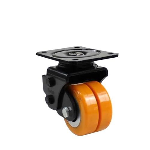 1 Stück 3-Zoll-Silent Caster Feder Stoßdämpfendes AGV-Schwenkrad Roboter Hochleistungs-Polyurethanrad(Orange) von IVEKYKIBC