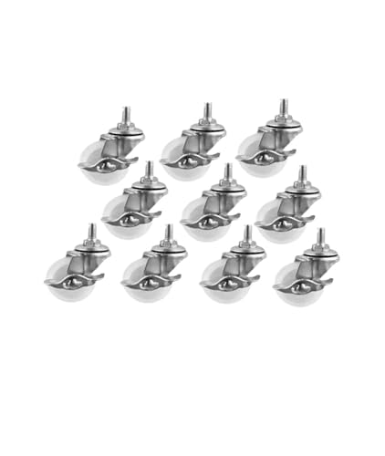 10 Stück/Charge Lenkrolle 1,5 Zoll weißes PP-Schraubenbremsrad M6 Durchmesser 40 mm Kleine Größe Geeignet for Rack von IVEKYKIBC