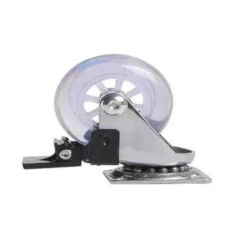 3-Zoll-Rollen PU Transparent Crystal Wheel mit Bremsmöbel Multi-Spezifikation Cabinet Pull(3 Inch-flat-brake) von IVEKYKIBC